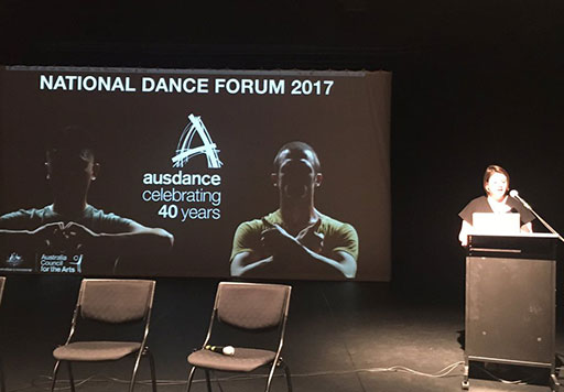 Jordan Vincent introducing day 2 at National Dance Forum
